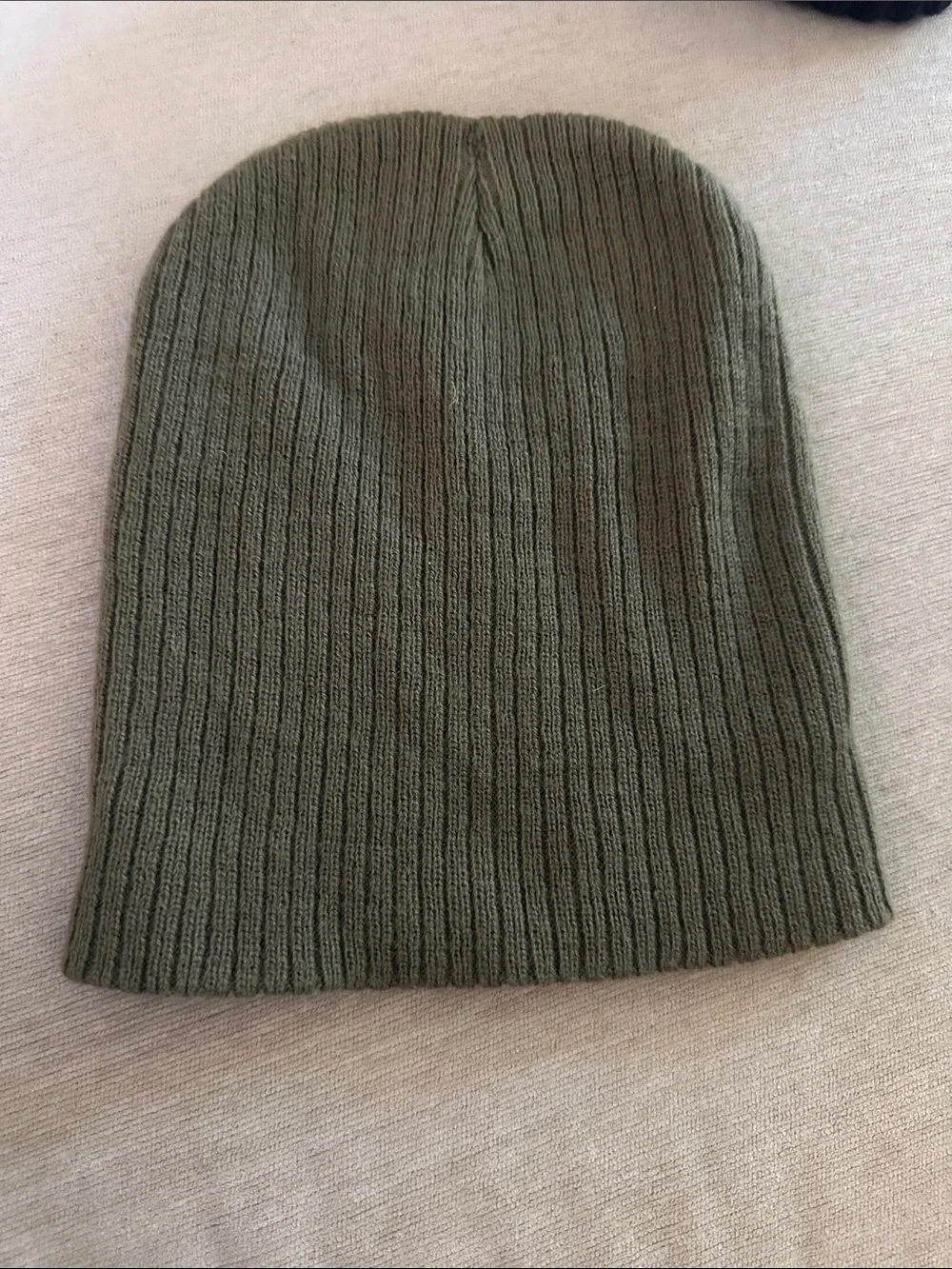 bp Olive Green Ribbed Knit Beanie
